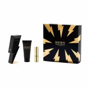 Image of Carolina Herrera Bad Boy Gift Set 100ml Eau de Toilette + 10ml Eau de Toilette + 100ml Shower Gel
