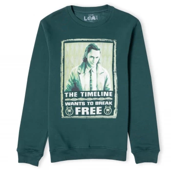 Image of Marvel Loki Timeline Unisex Sweatshirt - Forest Green - XL