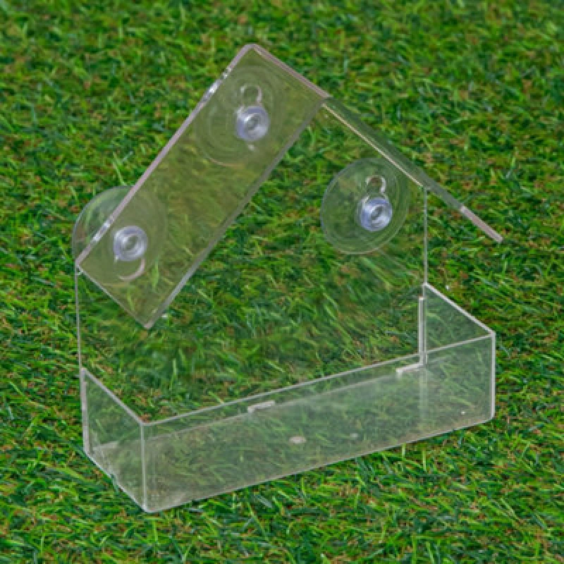 Image of Samuel Alexander 15cm Clear Plastic Glass Window Garden Wild Bird Seed Nut Feeder with Suction Cups White