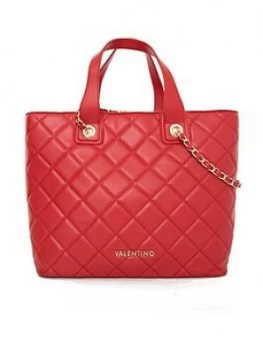 Image of Valentino By Mario Valentino Ocarina Quilted Tote Bag - Red
