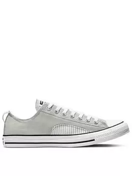 Image of Converse Chuck Taylor All Star Stripe Patch Canvas Hi Top - Grey/White, Size 6, Men