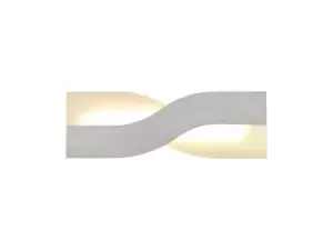 Image of Wall Lamp, 1 x 8W LED, 3000K, 640lm, Brushed Aluminium, Frosted White