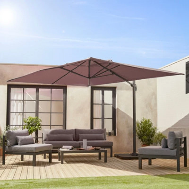 Image of sweeek 3x4m Rectangular Cantilever Parasol Black