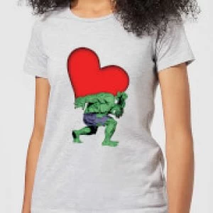 Image of Marvel Comics Hulk Heart Womens T-Shirt - Grey - S
