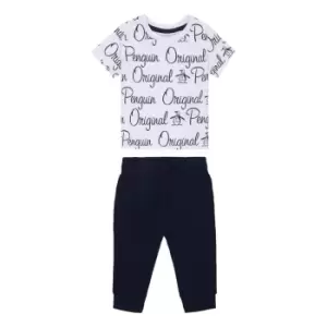 Image of Original Penguin Penguin T & Jog Set Bb99 - White