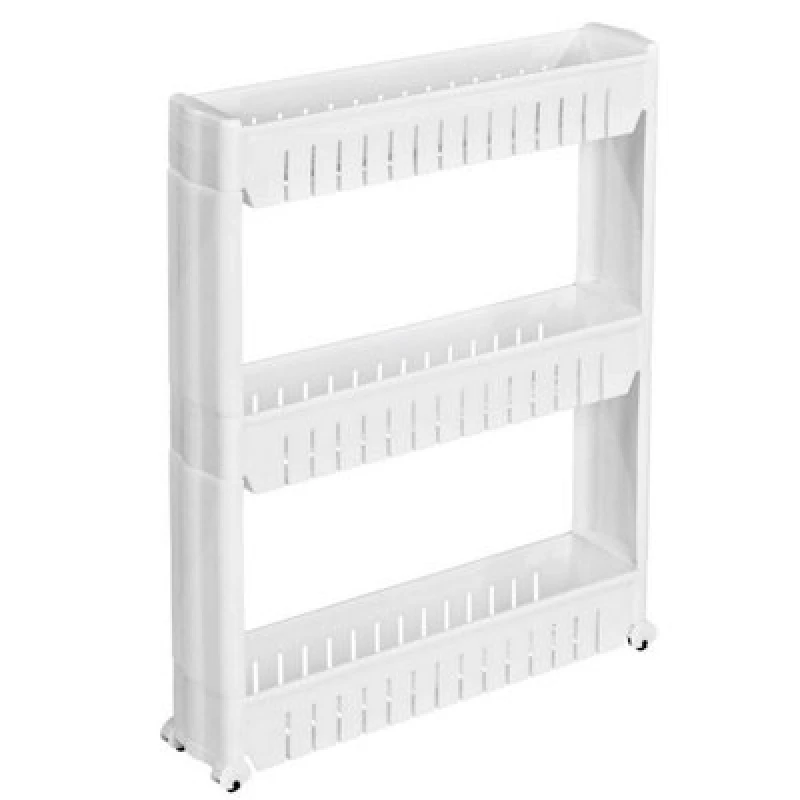 Image of Tectake 3 Tier Bathroom Corner Storage Rack Shower Shelf Organiser Basket Tidy Kitchen - White