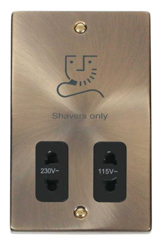 Image of SE Home Antique Brass Shaver Socket 115v/230v Gold