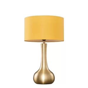 Image of Laurin Large Gold Table Lamp with Mustard Reni Shade