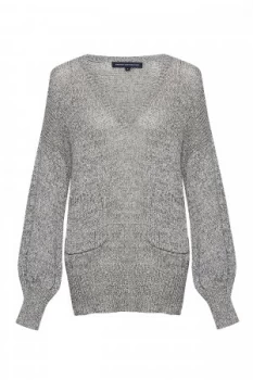 Image of French Connection Tivoli Knit Pocket Jumper Black White