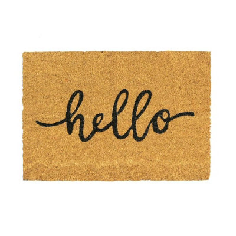 Image of Nicola Spring Coir Door Mat 90 x 60cm Hello Brown unisex