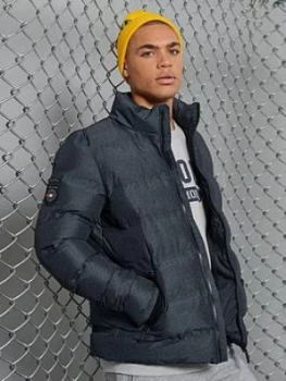Image of Superdry Ultimate Radar Quilt Jacket, Dark Grey, Size L, Men