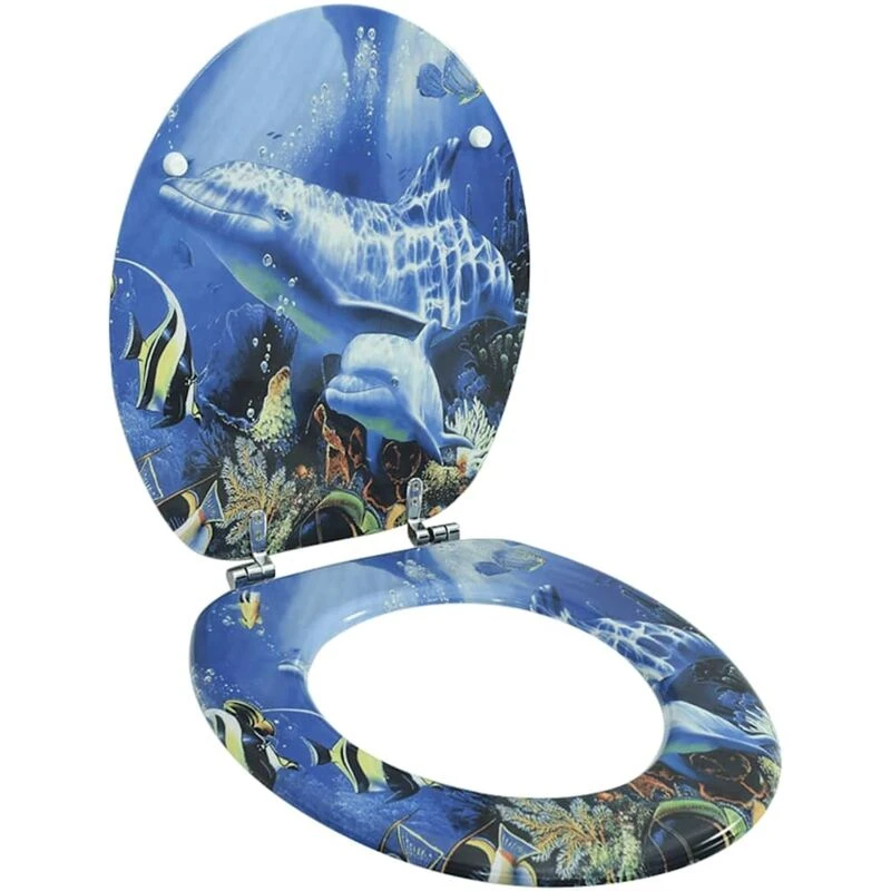 Image of VIDAXL WC Toilet Seat MDF Lid Dolphins vidaXL 8718475863847