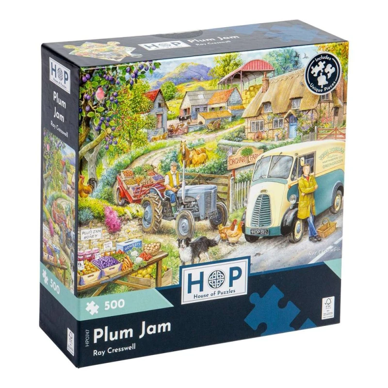 Image of The House Of Puzzles Plum Jam 500 Piece Jigsaw Puzzle Multicolor Unisex 500 Piece