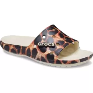 Image of Crocs Womens Classic Animal Print Slip On Slider Sandals UK Size 6 (EU 39-40)