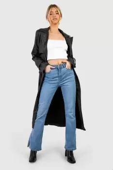 Image of Butt Shaper Split Hem Stretch Flared Jeans