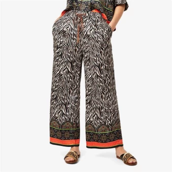 Image of Biba Border Wide Leg Trousers - Border Zebra