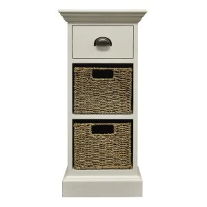 Image of Robert Dyas Tocino Ready Assembled 1-Drawer 2-Basket Wooden Storage Unit