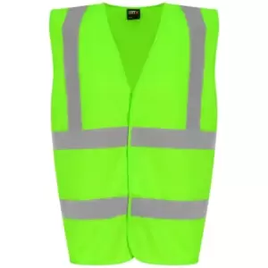 Image of PRO RTX Unisex Adult Sleeveless Hi-Vis Vest (L) (Lime Green) - Lime Green