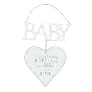 Image of Petit Cheri Christening Heart Plaque
