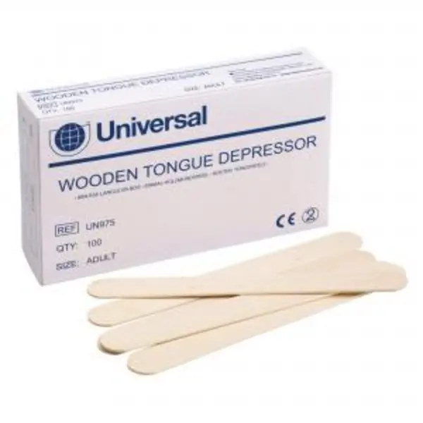 Image of Click Medical Universal Wooden Tongue Depressor Un975 Box of 100 BESWCM0969