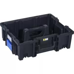 Image of Professional carrying case with clips, external LxW 440 x 355 mm, black/blue, PP