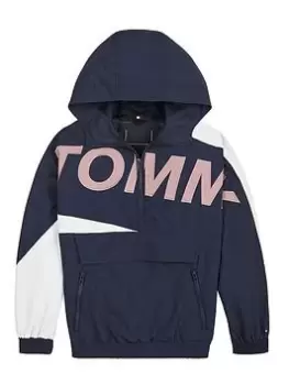 Image of Tommy Hilfiger Kids Hero Popover Jacket - Navy, Size 6 Years, Women