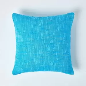 Image of Nirvana Cotton Teal Cushion Cover, 45 x 45cm - Blue - Homescapes