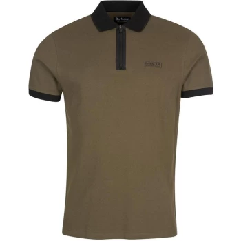 Image of Barbour International Transmission Zip Polo - DuskyKhaki KH71