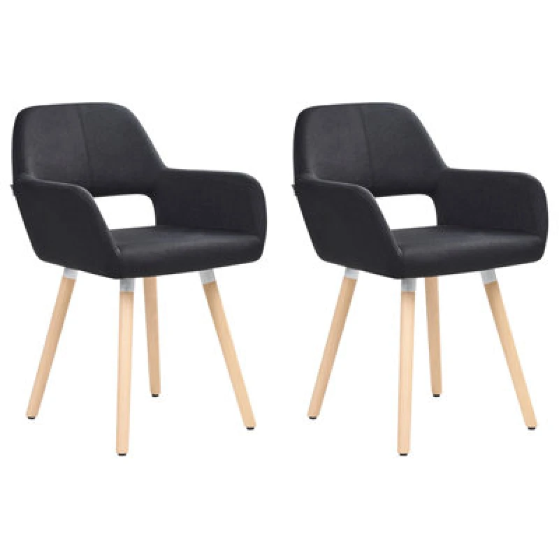 Image of Beliani Set Of 2 Dining Chairs Chicago Fabric Black