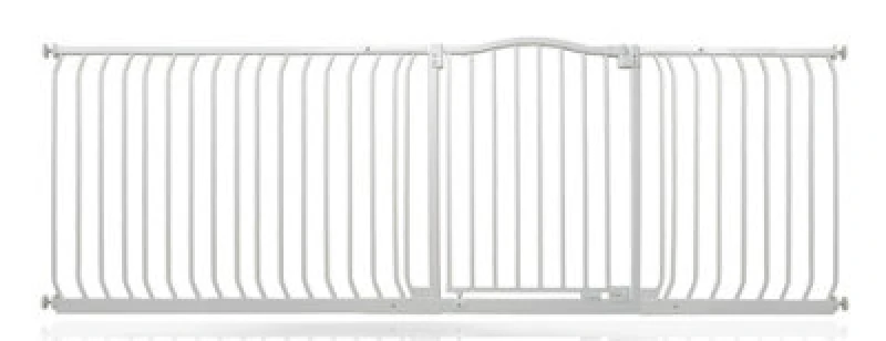 Image of Safetots Curved Top Safety Gate, 216Cm - 225Cm, Matt White, Pressure Fit Stair Gate