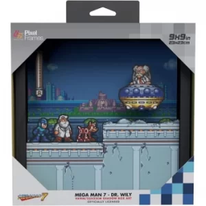 Image of Pixel Frames Megaman 7 Dr Wily Shadow Box Art