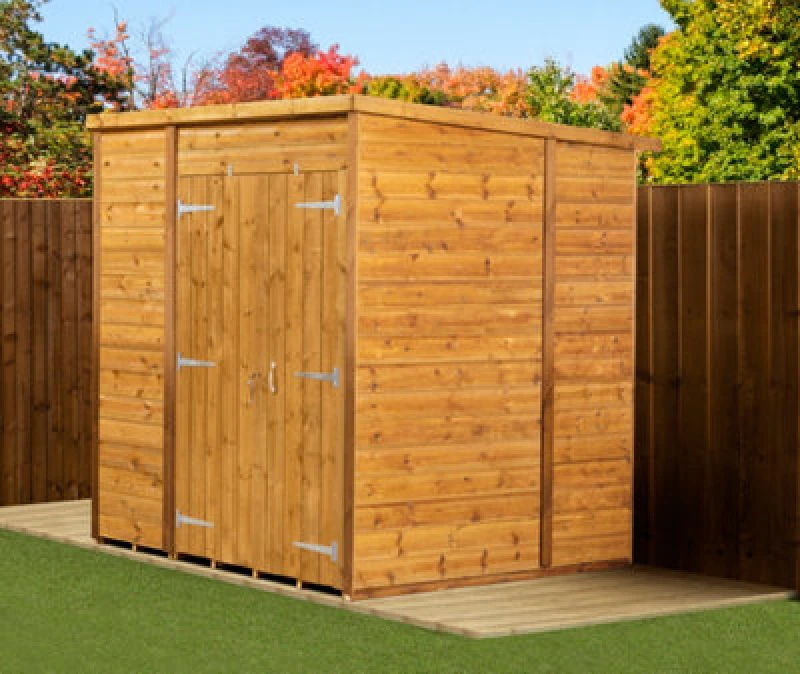 Image of Empire Sheds Empire Modular Pent 6X6 Dipped Treated Tongue And Groove Wooden Garden Shed Double Door (6' X 6' / 6ft X 6ft) (6X6)