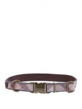Image of Barbour Barbour Reflective Pink Tartan Dog Collar- Large - Medium