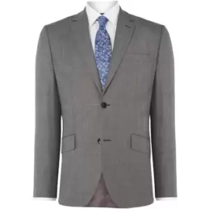 Image of Howick Tailored Wells Slim Fit Sharkskin Suit Jacket - Grey