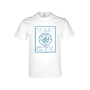 Image of Man City Logo T Shirt White Adults Medium