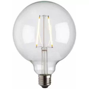 Image of 125mm GLOBE LED Filament Light Bulb CLEAR GLASS E27 Screw 2W Warm White Lamp