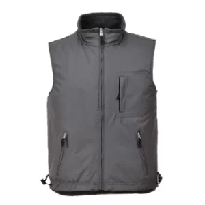 Image of Portwest Mens Fleece Lined Reversible Bodywarmer Grey S