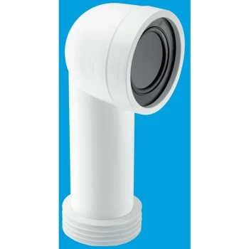 Image of 90° Bend Adjustable Length Rigid WC Connector - 110mm Outlet - Mcalpine