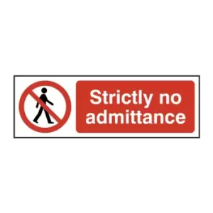 Image of Strictly No Admittance - RPVC (300 x 100mm)