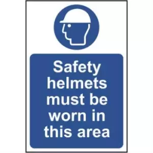 Image of Safety Helmets Must Be Worn In This Area - Sign - PVC (200 x 300mm)