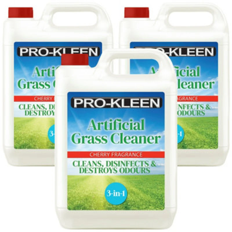Image of ProKleen Artificial Grass Cleaner Disinfectant 3 x 5L Cherry Fragrance Clear unisex