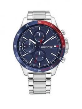 Image of Tommy Hilfiger Bank Stainless Steel Bracelet Navy Sunray Dial Watch