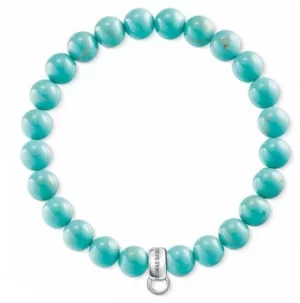 Image of Thomas Sabo Turquoise Sterling Silver Bracelet X0213-404-17- Jewellery