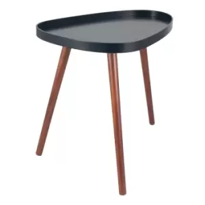 Image of Ettore Dark Pine Lipped Teardrop Matt Finish Side Table Black