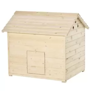 Image of Pawhut Wooden Duck House w/ Openable Roof and Raised Base - Natural