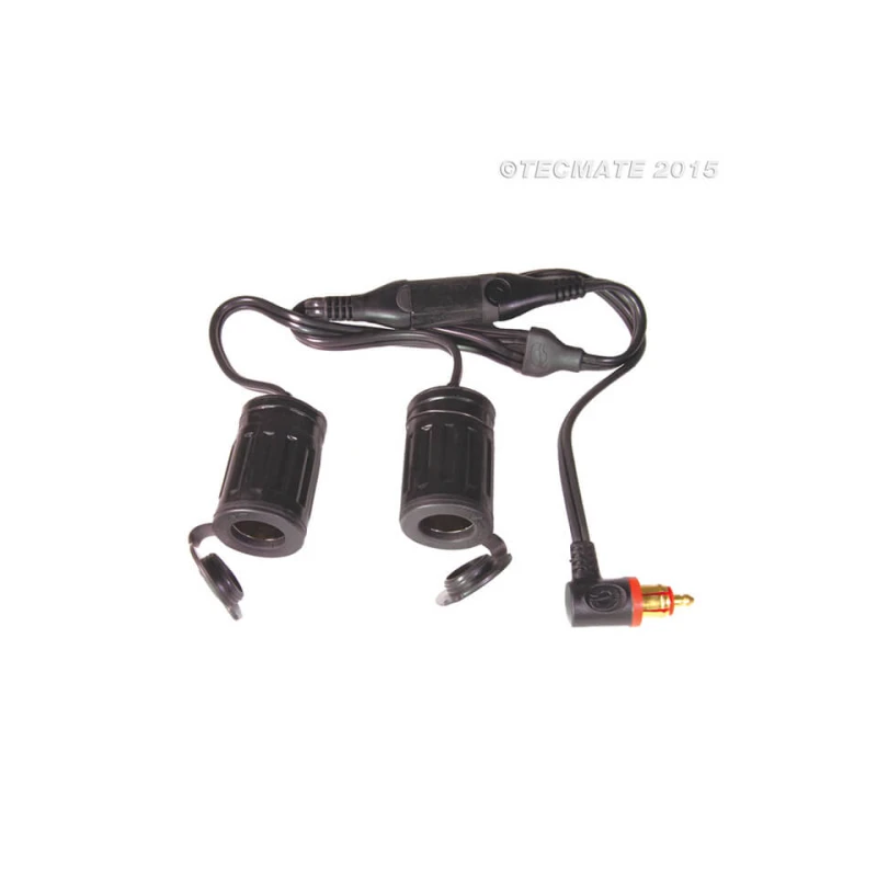 Image of OPTIMATE Adapter motorcycle 90° plug to 2x car socket (No.36)