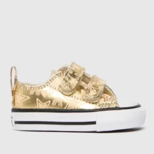 Image of Converse Gold 2v Lo Stars Trainers Toddler
