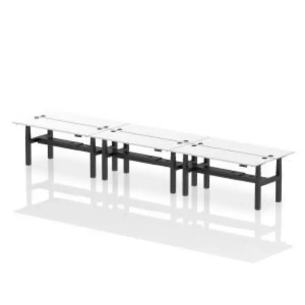 Image of Air Back-to-Back 1800 x 600mm Height Adjustable 6 Person Bench Desk DYNHA02604