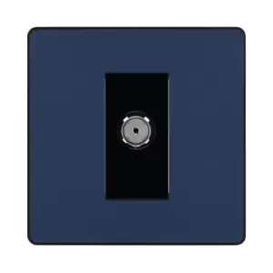 Image of BG Evolve Matt Blue Single Socket For TV Or Fm Co-Axial Aerial Connection - PCDDB60B