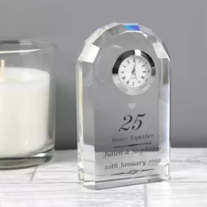 Image of Personalised Silver Wedding Anniversary Clock